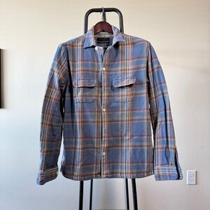 All Saints Blue and Red Plaid Casual Shirt
